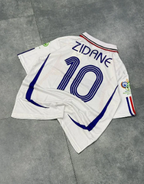 France 2006 Worldcup zidane Premium Quality Collar Five Sleeve Sublimation Jersey