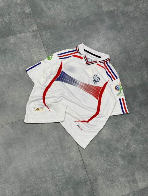 France 2006 Worldcup zidane Premium Quality Collar Five Sleeve Sublimation Jersey